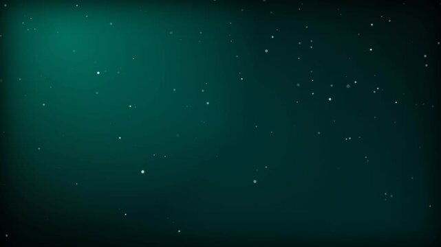 Mysterious teal background with glittering white stardust particles and soft corner glow, concept for magical fantasy night sky, perfect for digital wallpapers and cinematic backdrops