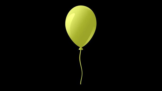Yellow balloon isolated on black