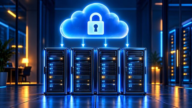 Secure cloud server backup and encrypted data storage center for enterprise