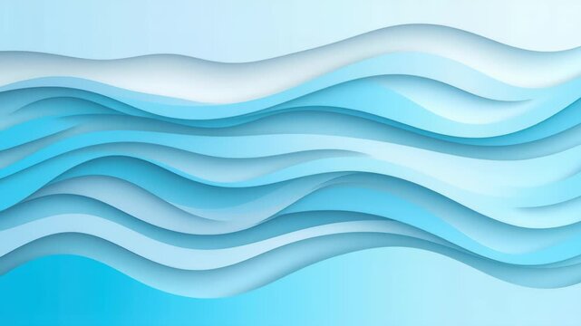 Abstract Aqua Waves: Flowing, layered waves of aquamarine and sky blue create a sense of fluid motion and serene depth, evoking a peaceful, aquatic atmosphere.