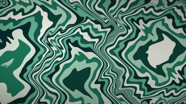 Swirling marbled paint and ink flowing in a suminagashi pattern seamless loop in soft jade tones
