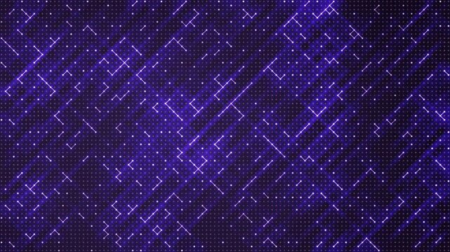 Ulam Prime Spiral Lattice of Glowing Dots Revealing Diagonal Prime Bands Seamless Loop Background in rich violet tones