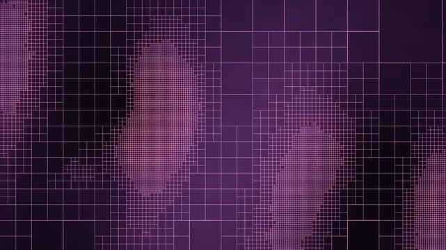 Adaptive Quadtree Subdivision Grid Seamless Loop Abstract Algorithm Data Structure Visualization in bright violet tones
