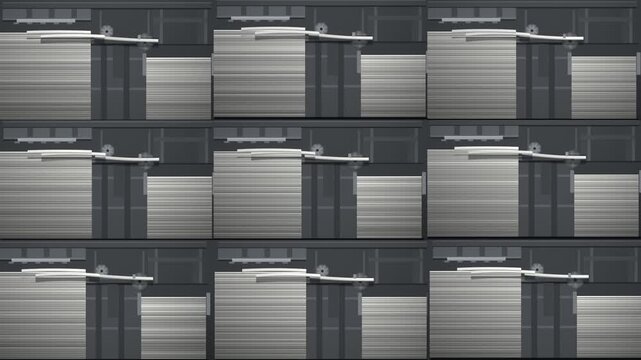 Printing Press Sheet Feeder Paper Pile Stack Mechanism Seamless Loop in rich graphite tones
