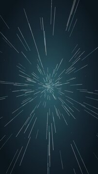 Warp speed hyperspace starfield flight seamless loop in subtle teal tones vertical 9:16