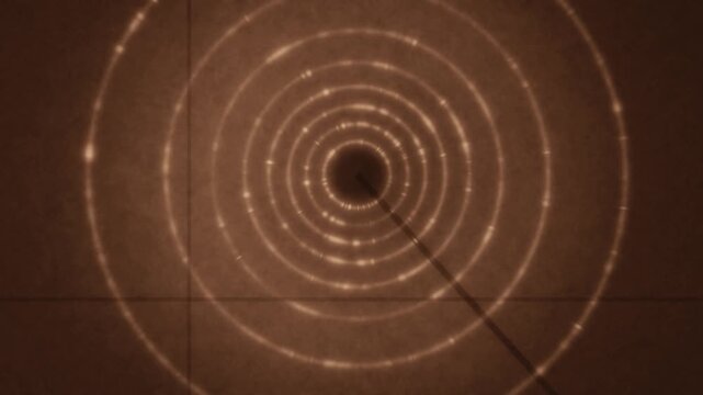 X-ray powder diffraction Debye rings rotating crystal grain texture dark detector seamless loop in subtle maroon tones