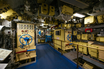 Inside old diesel military submarine © Mulderphoto