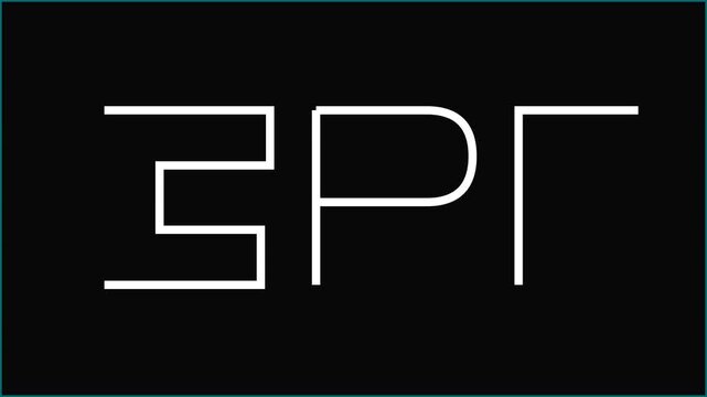 Black Backdrop with a Stylized White Futuristic Tech Glyph &mdash; Technology Business Motion Graphic