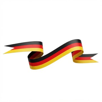 Flowing ribbon displaying the German flag with black, red, and gold stripes