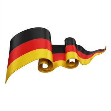 German flag in a dynamic, flowing ribbon shape, symbolizing national pride