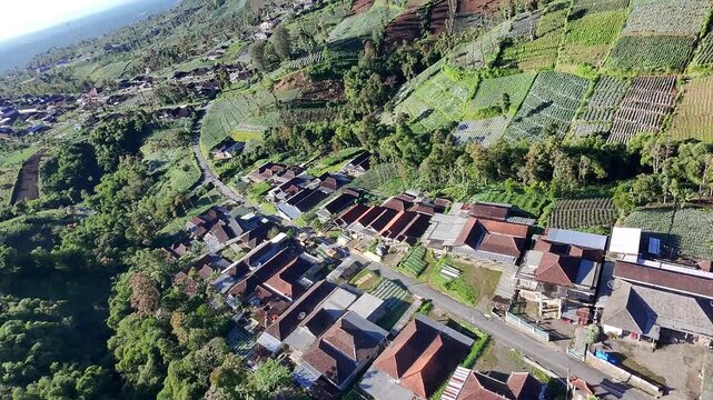 Mountain Village Landscape in Boyolali, Central Java, Indonesia