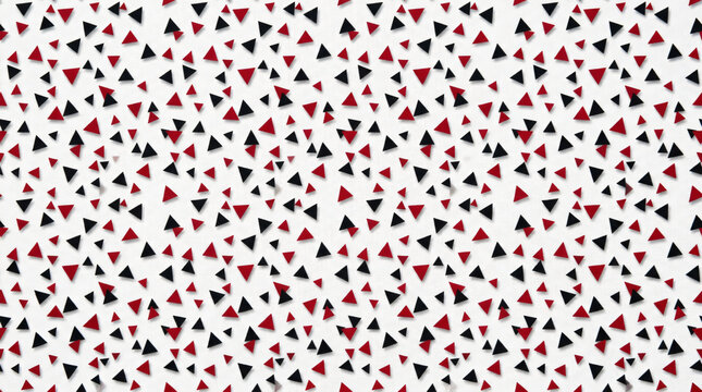 Creative seamless texture print pattern abstract minimal tiny red black triangles elegant shadow effects clean white background modern geometric fabric graphic design