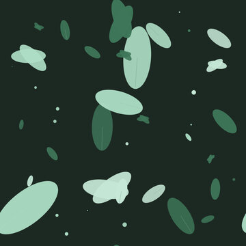 Kaleidoscope seamless autumn foliage pattern in muted green