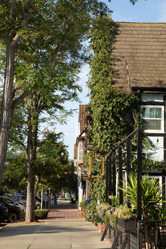 charming streets in Solvang, California with Danish architecture on a sunny afternoon