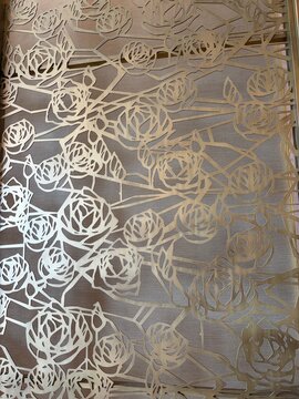 Rose pattern decorative metal screen, elegant background texture