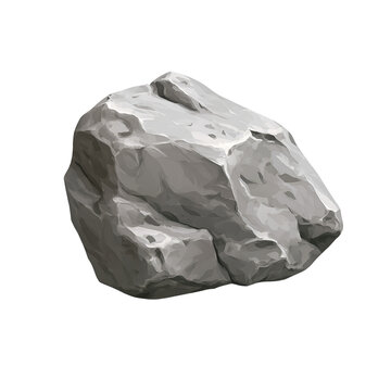Large gray rock with rough, jagged surface.
