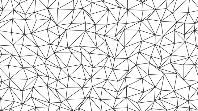 Abstract triangular line mesh on white background