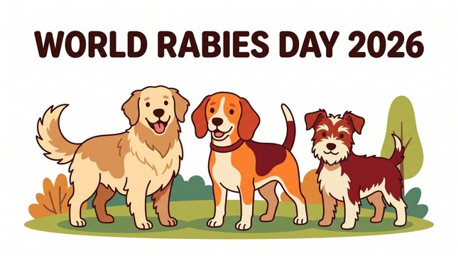 Illustration celebrating World Rabies Day 2026

