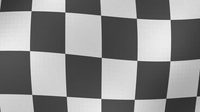 Cinematic Checkered Racing Flag Animation with Dramatic Waves for Motorsport Victory and Speed
