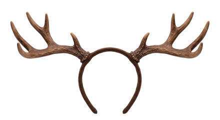Festive reindeer antler headband isolated on a clean white background for holiday celebrations © Ophelia