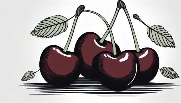 cherry silhouette on white background