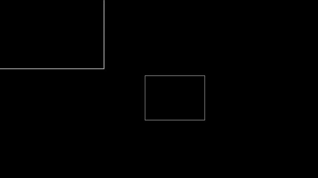 Minimalist animation 4k white rectangular frames on black background, for modern and, motion overlay rectangle