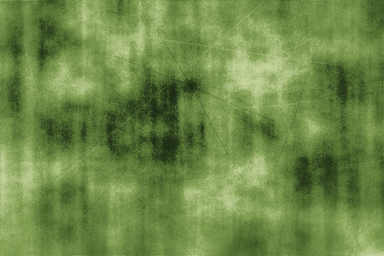 Muted green grunge background with distressed scratch lines and dark organic blotches perfect for eco themed designs and weathered mossy textures.