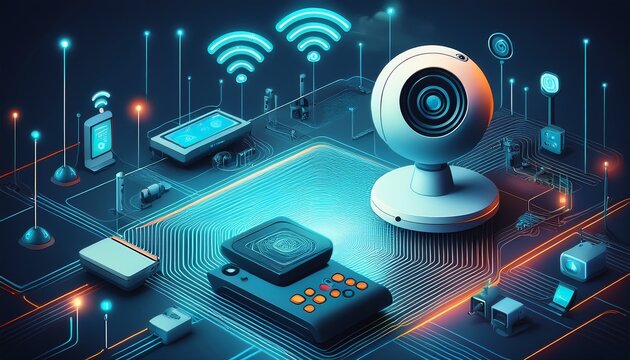smart home network connectivity router security camera and smart remote control