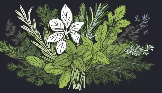 fresh herbs bouquet