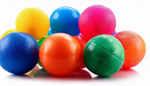 colour plastic balls isolated