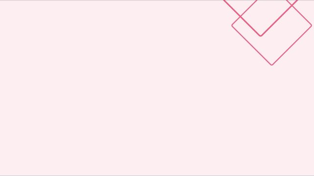 Minimalist pink geometric animation 4k background, with animated rotating, square frames for, modern projects