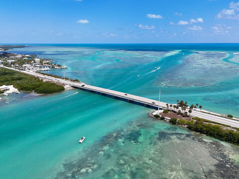 Whale Harbor Channel Bridge along the Overseas Highway at Islamorada in the Florida Keys