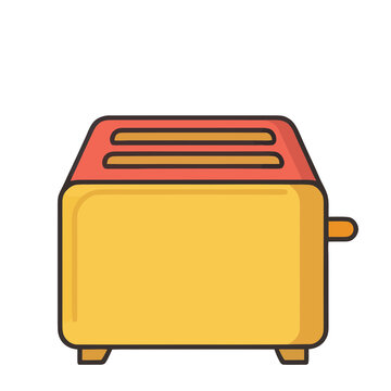 Yellow and red toaster illustration