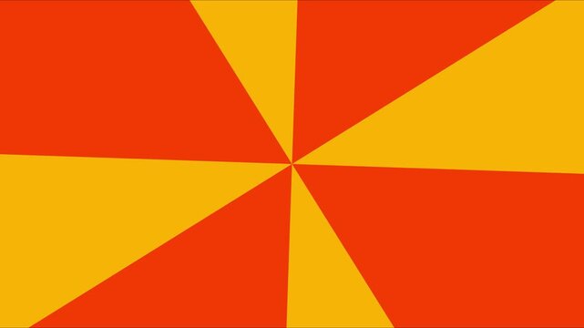 Rotating sunburst 4k background, animation in vibrant, orange and yellow, colors