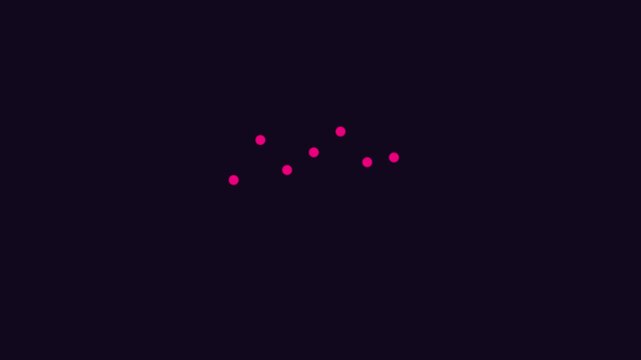 Abstract pink dots motion 4k background, with pulsing data, nodes and minimalist, digital network animation