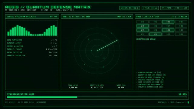 Json code data stream terminal with digital green hud interface