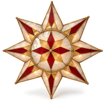Eight-Point Filipino Capiz Parol Sunburst Lantern
