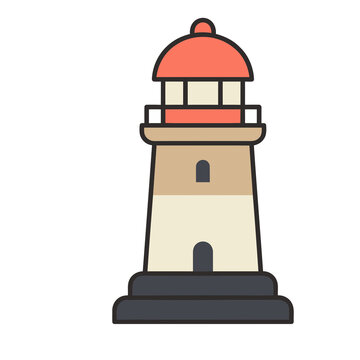 Flat illustration of a lighthouse
