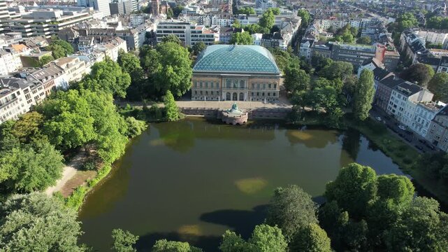K21, Staendehaus and Kaiserteich Pond, Parliament of North Rhine-Westphalia untill 1998, D&uuml;sseldorf, North Rhine Westphalia, Germany
