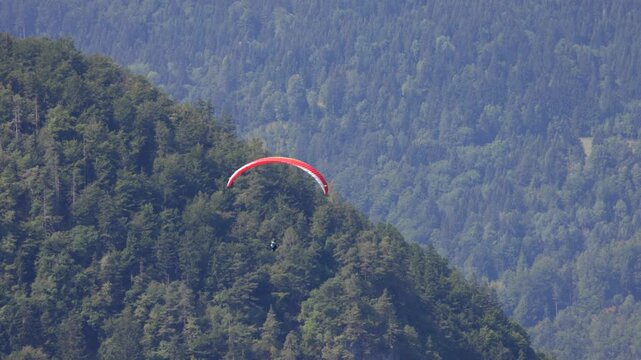 Paraglider, mountains, Bled, Slovenia