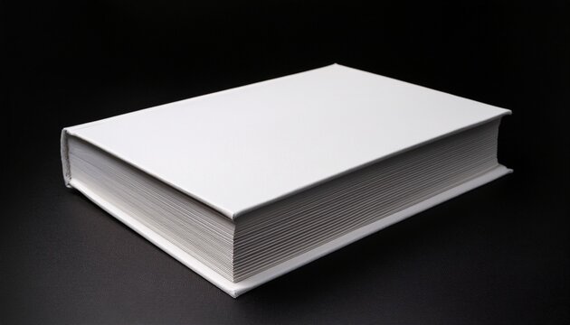 minimalist white book on black background for design mockups and educational content