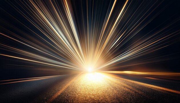 bright light rays illuminating dark background