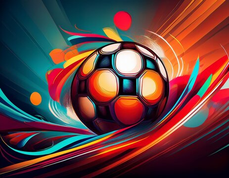 abstract soccer background with ball