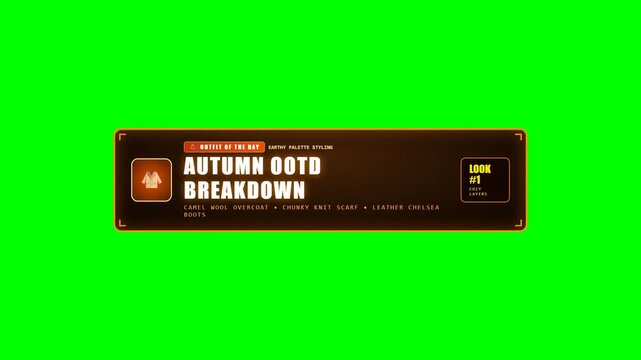 Autumn Outfit Of The Day Fashion Card on Green Screen
