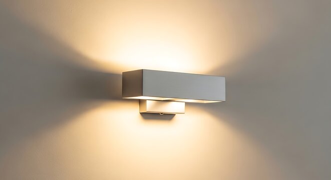 Modern wall light fixture with warm glow.