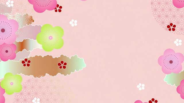 Elegant Pink Japanese Plum Blossom Pattern 4K