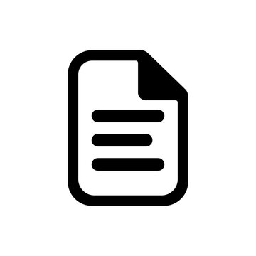 Document File Glyph Icon Vector Illustration for Text Page and Office Paper Symbol