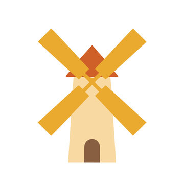 Flat design windmill illustration