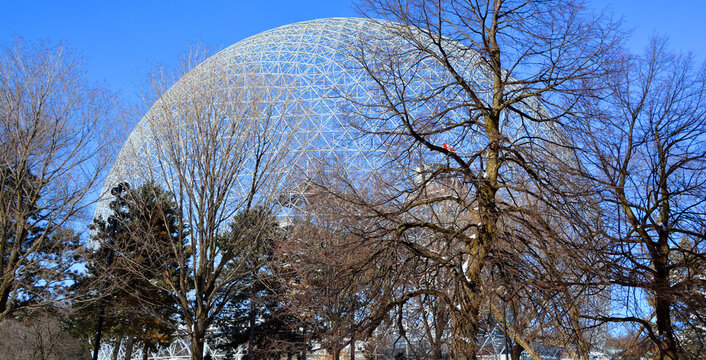 The Biosphere in Montreal Quebec Canada is a unique environmental museum located in Parc Jean-Drapeau. Housed in the iconic geodesic dome designed by Buckminster Fuller