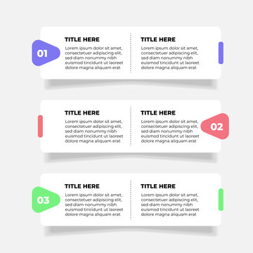 Modern Infographic Business Banner Template with 3 Steps Options Numbered Vector Design